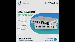 UBIQUITI  US-8-60W UNIFI SWITCH 8 60W Ubiquiti 8 Port Poe Switch #spoglink @UbiquitiInc
