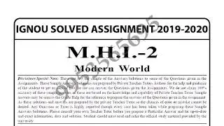 MHI-2 Solved Assignment 2019-20