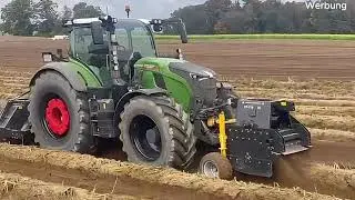 Fendt 728 mit Harlander Spargeldammfräse / Harlander Spargeltechnik am Claas Arion 