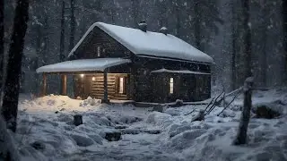 Frozen Night Ambience ┇ Gentle Snowstorm for Anxiety Relief & Restful Sleep