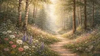Morning Forest Path Art for TV | Quiet Coniferous Woodland Painting | Samsung Frame