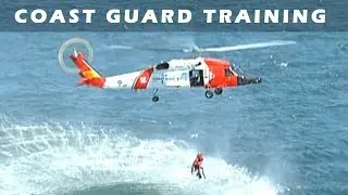 Coast Guard Helicopter Water Rescue Training from Big Boats & Busy Harbors