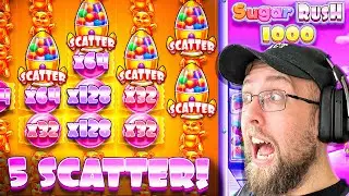 INSANE 5 SCATTER BONUS ON SUGAR RUSH 1000! SO MANY SPINS HAVE TO PAY!