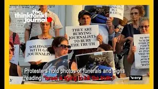 Israeli journalists rally in Tel Aviv over the killing of Palestinian reporters in Gaza