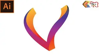 logo designing 3D V tutorial adobe illustrator