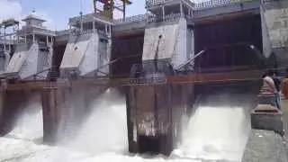 Kabini Dam - full to its capacity and all 4 gates opened on 29.06.2013