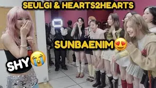 Seulgi Red Velvet meets her junior Hearts2Hearts 🥹 | Cute SM family interaction at music show!