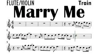Marry Me by Train Flute Violin Sheet Music Backing Track Play Along Partitura