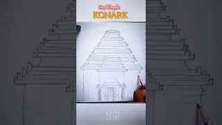 How to draw 'Konark' Sun Temple ?  #ytshorts#pencil_drawing#easy_drawing