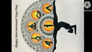 International yoga day special Mandala art/ How to draw a beautiful poster for yoga day