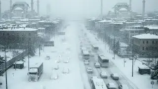 T&uuml;rkiye Paralyzed by Snowstorm! Istanbul Buried in Snow, Many Vehicles Trapped.