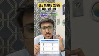 JEE MAINS 2026 | 28th JAN Shift 1 PAPER REVIEW | MARKS VS PERCENTILE #shorts #jee2026 #jeemains2026