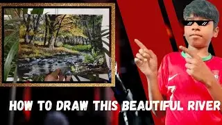 drawing this wonderful river with acrylic paint/ time lapse/