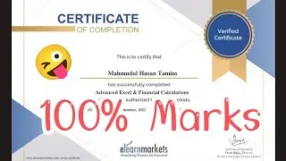 ADVANCED EXCEL & FINANCIAL CALCULATIONS Quiz / Question Answers 100% marks elearnmarkets (Cheating