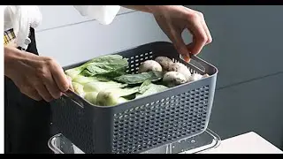 Kitchen Plastic Storage Box Fresh Keeping Box Refrigerator Fruit Vegetable Drain Crisper Kitchen Sto