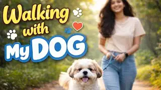 Shih tzu going for a walk | walking shih tzu dog street 
