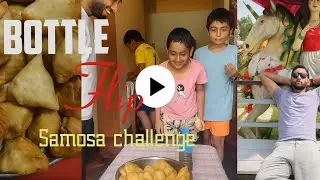 Bottle Flip Samosa challenge || #challenge #samosa 