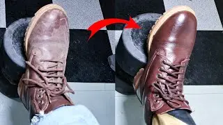 Shoeshine asmr | Brown leather shoe transformation ASMR