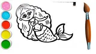 Mermaid Drawing for beginners | How to draw mermaid step by step | Coloring & Painting toddler | 
