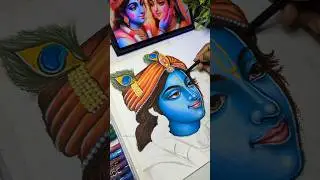 Krishna Drawing 😍 Holi Special #shorts #holi #drawing #art #krishna