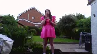 sissy baby blowing bubbles
