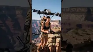 Flying human drone Over Canyon ! #flyinghumanoids #drone #droneflying #flyingdrone