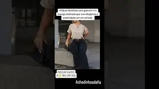 🛍️ Blusa Feminina Moda Evangeliva Social Tend&ecirc;ncia Detalhe em V Manga Dobrada Estilosa