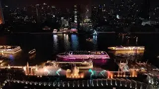 Bangkok River Night View from ICON SIAM rooftop