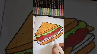 Sandwich 🥪 Colouring #art #drawing #ytshort #painting #colouring #shorts #trending #asmr #hiphop
