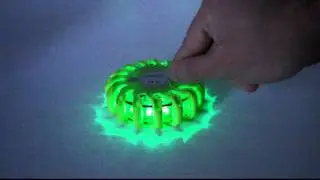 Demonstration aller Funktionen der LED WARNLEUCHTE ABSICHERUNG WARNBLITZER GR&Uuml;N