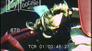 1960s Blonde Woman Drives Convertible Chevy on Open Road