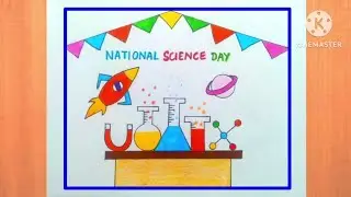 National Science Day Drawing Easy / Naional Science Day Poster Drawing / Science Day Scenery Drawing