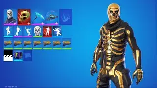 Golden Skull Trooper Skin Showcase | Fortnite Halloween Skins | Fortnite Battle Royale