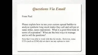 Analyzing and Adjusting a Synthetic Stock Position