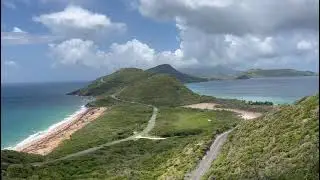 St. Kitts Timothy Hill Lookout where you can see the Atlantic Ocean and Caribbean Sea