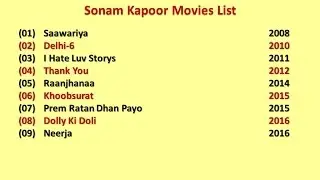 Sonam Kapoor Movies List