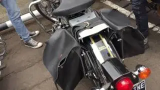 Royal Enfield classic 500 Custom Muffler Knalpot, Stang, Engine Guard, Single Seat, Side bag kulit