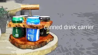 Beer Can Carrier-Holder | Soda Can Caddy | Mahogany Wood | Natural Rustic