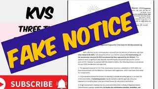 Kvs three tier fake notice | Kvs notice fake | Kvs three tier exam | pre/mains/ interview