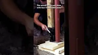 Using bottle jacks to lift a house