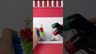 Рождественские ёлки ​​с ватными палочками против маркеров-красок! 🎄 Что вам нравится больше? 🤔