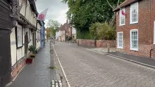 Flags out in historic Titchfield, south Hampshire 