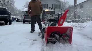 Modified Ariens Snow Blower Chewing Up Slushly SNOW ASMR Long Island New York 2025