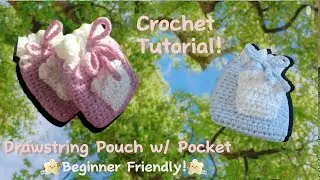 🧶Drawstring Pouch Crochet Tutorial - By Mindy