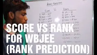 WBJEE,RANK VS SCORE (RANK PREDICTION) FOR WBJEE 2018