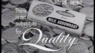 Arnott's Arrowroot Biscuits 'party treat' 1962 TV commercial