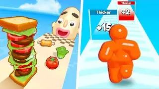 ❇️🌐 Sandwich Runner Vs Tall Man Run all levels gameplay new update 4K 48
