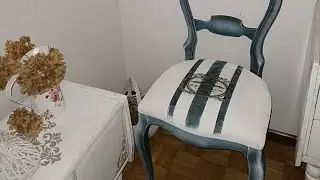 Restyling vecchia sedia. trasferimento d'immagine con una semplice fotocopia,e la tecnica dry brush