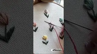Beautiful tulip flower stitch 🪡 #shorts #shortsviral #stitch #embroidery #tulip