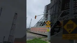 Lakeshore Road lift bridge lifting for the ship BBC St Petersburg